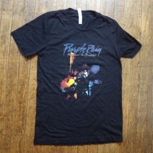 Prince Purple Rain Black T Shirt Small S